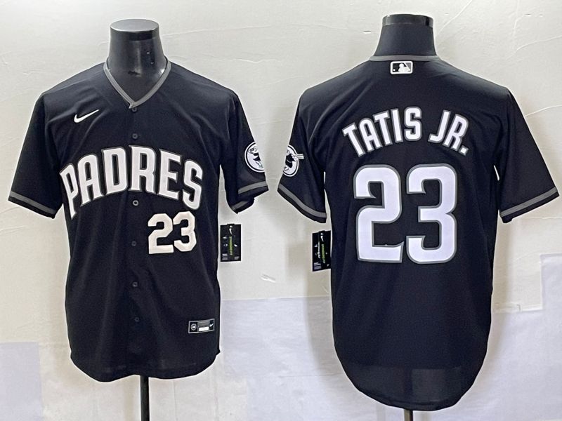 Men 2025 San Diego Padres #23 Tatis jr Black Game Nike MLB Jersey style 7035->san diego padres->MLB Jersey